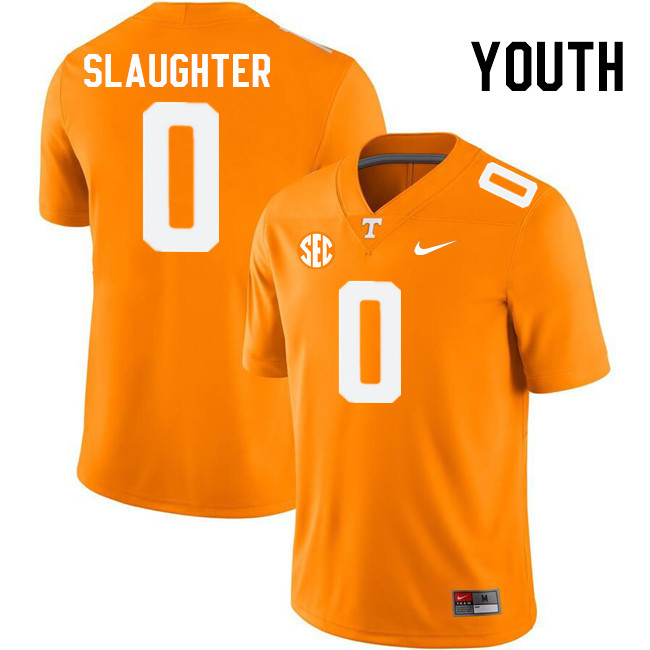 Youth #0 Doneiko Slaughter Tennessee Volunteers College Football Jerseys Stitched Sale-Orange